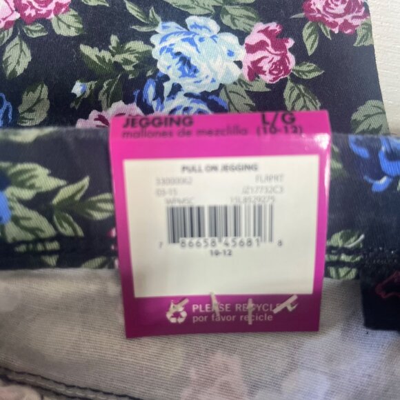 Jordache Girls Floral Print Jegging Pull On Pants Size Large New - Picture 9 of 9